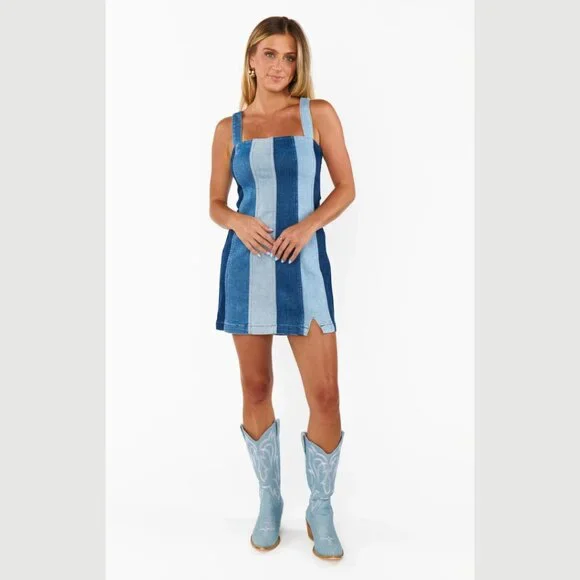 Show Me Your Mumu Women's Coronado Sleeveless Corset Denim Mini Dress - Picture 4 of 5